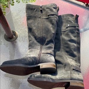 Suede Grey Knee High boots